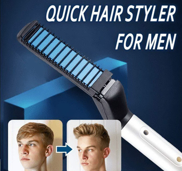 Quick Beard Straightener Comb Multifunctional fast Hair Curler Straightening Permed Clip Comb Styler Electric Hair beard Tool for Men