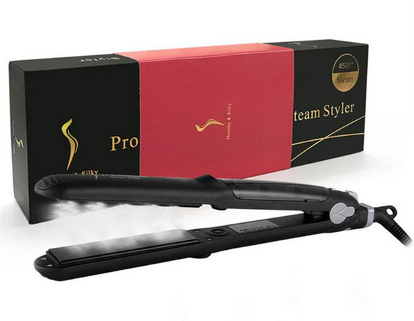 Professional Ceramic Steam Hair Straightener Fast Heating 450F Digitial Hair Flat Iron Ceramic Steam Hair Straightener Straightening Irons