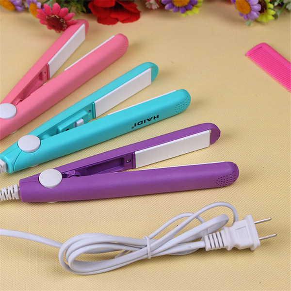 High Quality Mini Hair straightener Iron Pink Ceramic Straightening Corrugated Curling Iron Styling Tools Hair Curler EU Plug