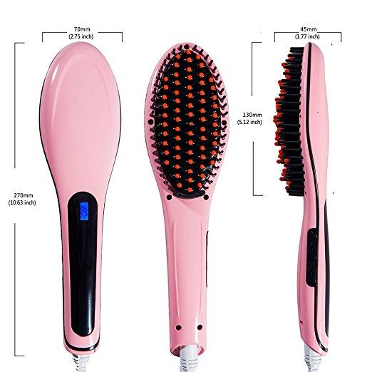 Hot Sale New Infrared Heating Ionic Dryer Hair Straightener Brush with LCD Display Hair Comb