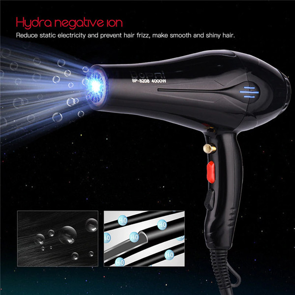 CKV-19 4000W Powerful Professional Salon Hair Dryer Negative Ion Blow Dryer Electric Hairdryer Hot/Cold Wind With Air Collecting Nozzle