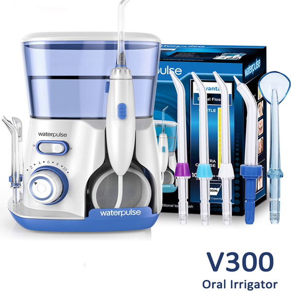 Waterpulse Professional Water Flosser Cordless Flosser Dental Oral Irrigator Rechargeable Waterproof High Capacity Water Tank with 4 Jet Tip