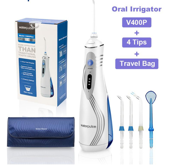 V400 Portable Dental Flosser Cordless Oral Irrigator With Travel Case 240ML Rechargeable Battery Water Flosser Teeth