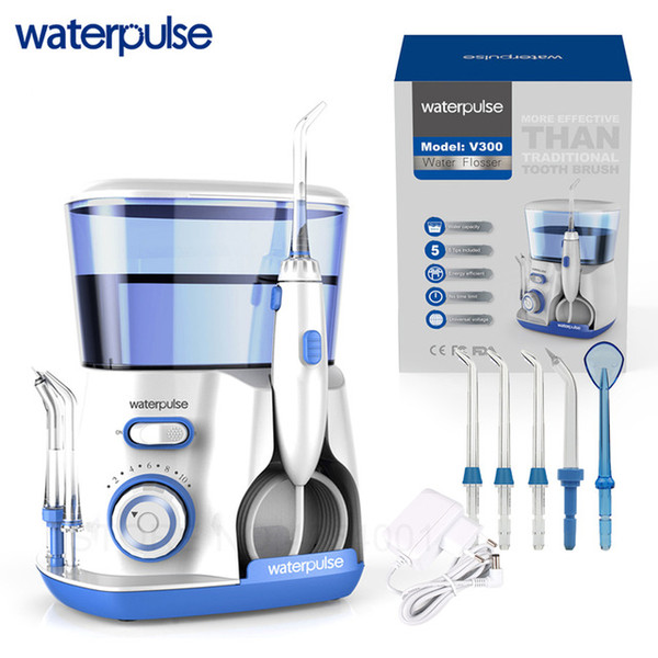 Waterpulse Personal Care Oral Irrigator Water Flosser Irrigador Dental for Teeth Cleaning Oral Hygiene with 5PCS Water Jet Irrigation V300G