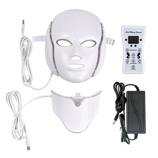 7 Colors Light LED Facial Mask With Neck Skin Rejuvenation Face Care Treatment Beauty Anti Acne Therapy Whitening Instrument