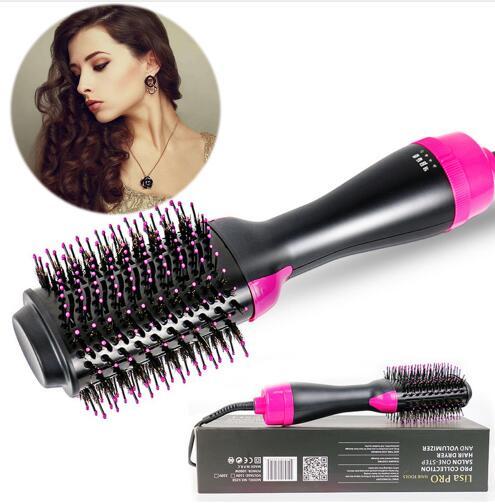 hot selling Multifunctional Infrared Negative Ion Hot Air Comb Straight Curling Hair Style Comb EU/US/UK/AU Plug