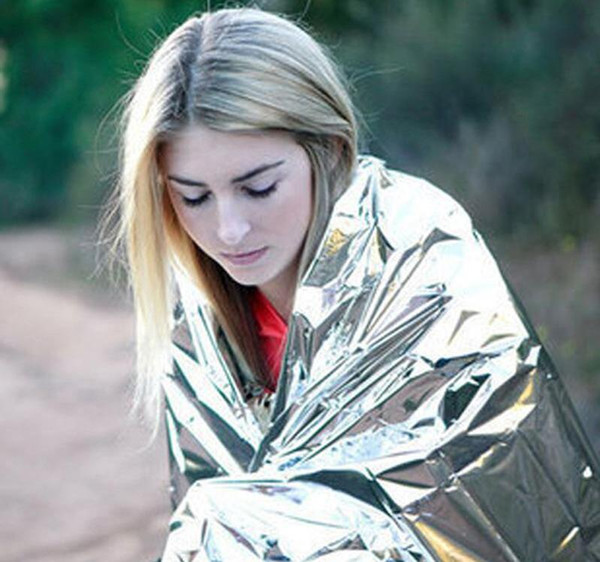 New Good Hot Sale Hiking & Camping Supplies silvery silver Mylar Waterproof Emergency Rescue Space Foil Thermal Blanket Outdoor Pads