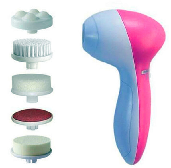 Women 4 In 1 Electric Facial Cleanser Face Skin Care Set Washing Brush Massager Pore Cleaner Deep Clean Remove Cleansing Free Multifunctiona
