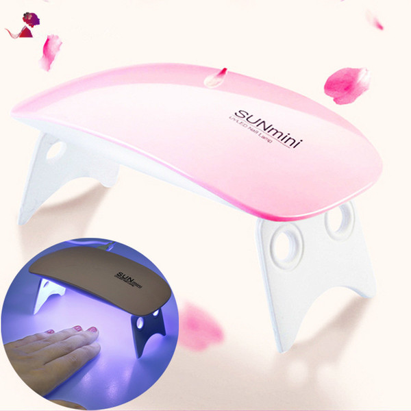 6W Portable Lamp Nail Dryer USB Charge Gel Nail Dryer 30s 60s Timer LED Light Fast Dry Nails Gel Manicure For Home Use