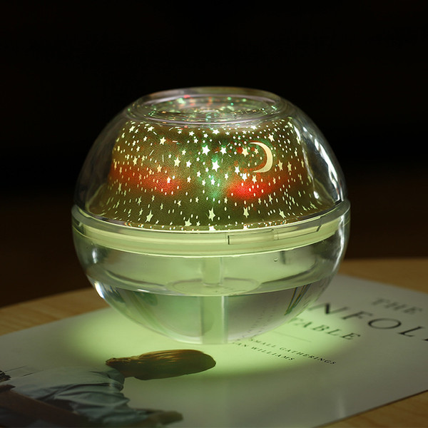 Creative crystal projection humidifier Large capacity USB home colorful star lights air purification aromatherapy machine night light