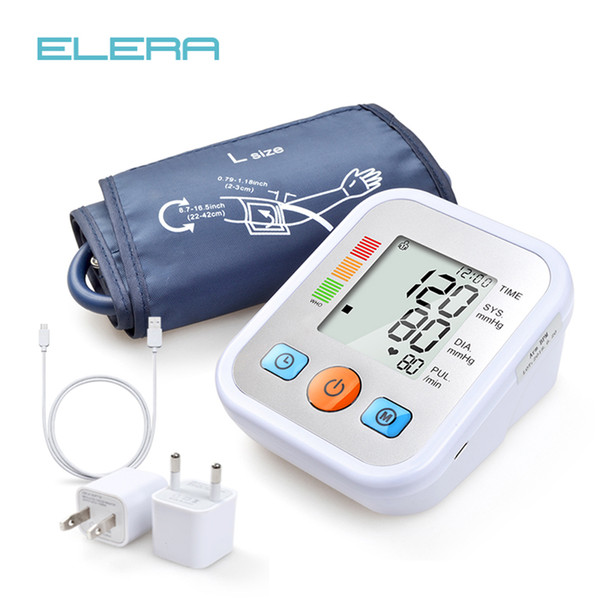 2019 New E Digital Blood Pressure Monitor Upper Arm Tonometer Portable Blood pressure meter Automatic Sphygmomanometer Tensiometro Hot Sale