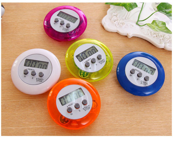 Cooking Timer Digital Alarm Kitchen Timers Gadgets Mini Cute Round LCD Display Count Down Tools Battery Installed With Clip