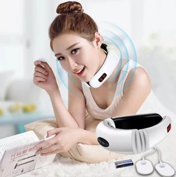 Electric Impulse Neck Massager Cervical Vertebra Impulse Massage Physiotherapeutic Acupuncture Thermal Infrared Massage Circular Traction Re