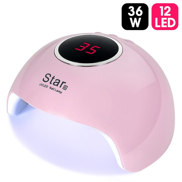 36W 12 LED UV Nail Lamp MINI USB Lamp For Manicure LCD Display Drying All Gels Nail Polish Nail Art Tools