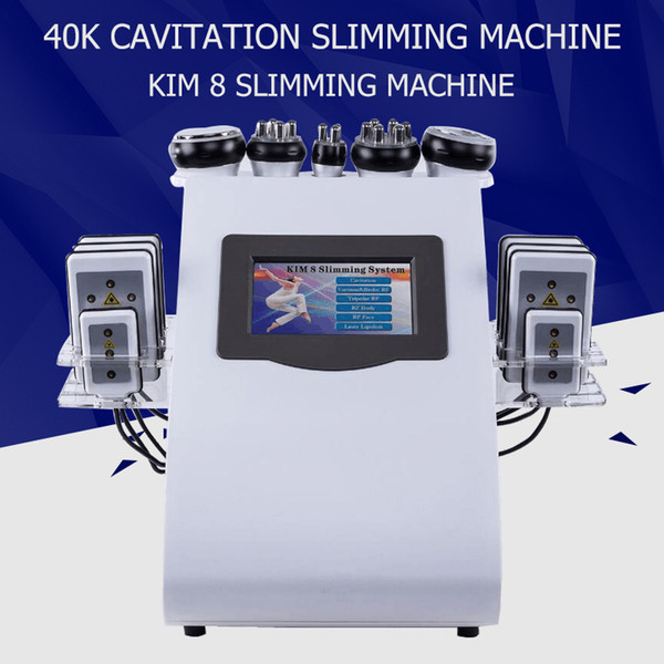 New style 6 In 1 Ultrasonic Cavitation Vacuum Radio Frequency Lipo Laser Slimming Machine for Spa CE/DHL Fast Shipping