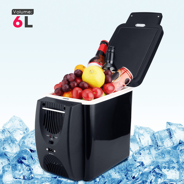 6L Mini Car Refrigerators Fridge 2 in 1 Cooler Warmer Icebox 12V Travel Portable Electric Cooler Box Freezer with 4 holes Stand