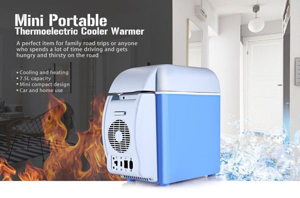 7.5L Portable Mini 12V Car Refrigerator Cooler Heat Warmer Durable Vehicle Car Fridge Truck Electric Fridge for Travel RV Boat