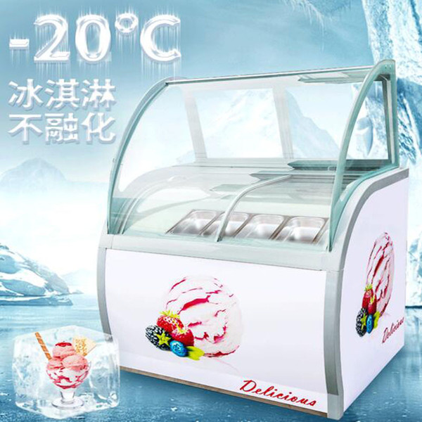 Commercial 220v hard Ice Cream Showcase Italian Gelato Glass Display Case Fruit Ice Cream Display Cabinets