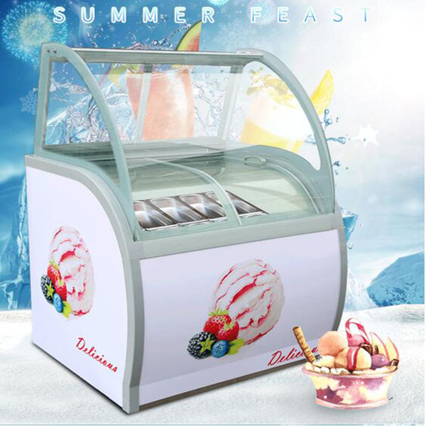 CE approved display cabinet glass food Freezer manual popsicle showcase 12 round barrels or 14 square barrels ice cream display cabinet