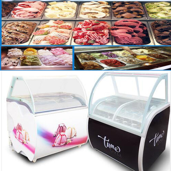 high quality 14 taste Ice cream freezer commercial popsicle freezer Defogging ice cream display cabinet for ice cream franchise store