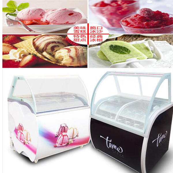 Commercial 200W hard Ice Cream Showcase Italian Gelato Glass Display Case Fruit Ice Cream Display Cabinets