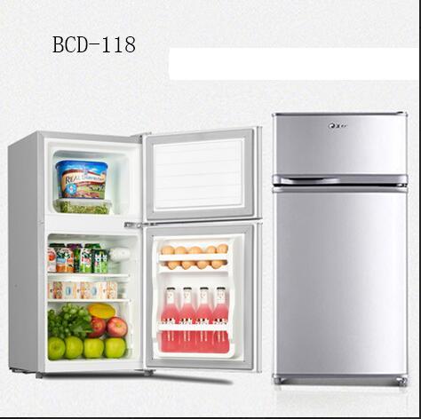 BCD-118 Refrigerator double door household refrigerator energy-saving silent dormitory refrigerator mini cool box portable frozen box