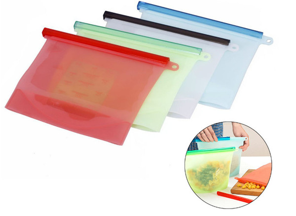 Reusable Silicone Food Preservation Bag Airtight Seal Food Storage Container Versatile Cooking Silicone Bags Cups Dishes ZIP LOCK TOP H0097