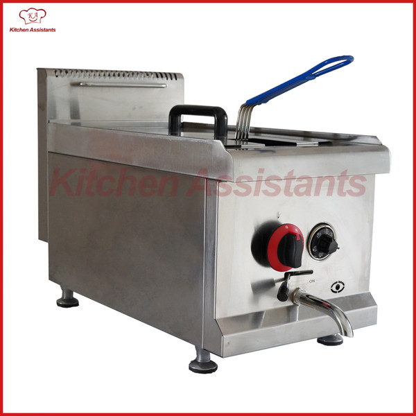 GF71A commercial counter top stainless steel potato big volume lpg gas chicken fryer machine with basket