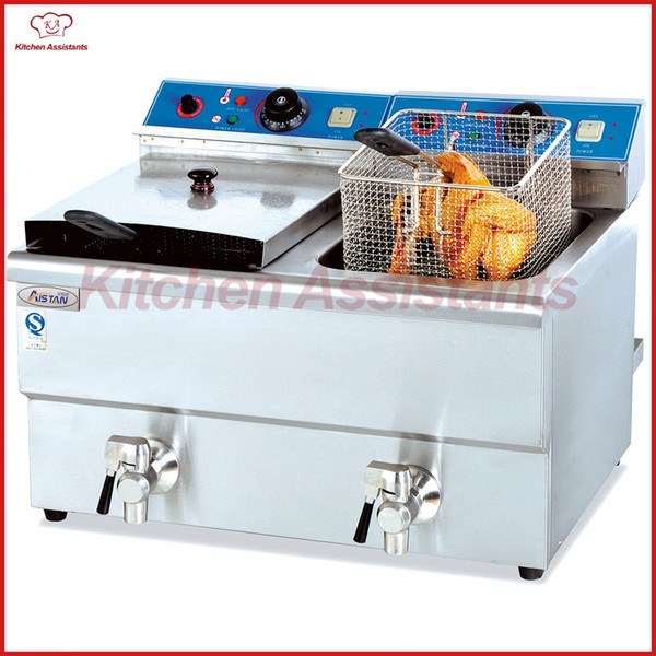 DF10L-2 counter top electric fryer potato fryer with 2 tanks 2 baskets