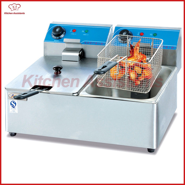 DF6L-2 2 tanks 2 bakests commercial electric fryer potato fryer machine for fried chicken fish