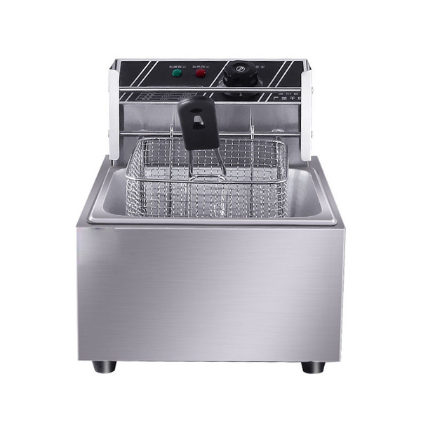 FREE SHIPPING Wholesale Automatic Commercial Stainless Steel one tank one basket 6L Electric Deep Fryer for Sale