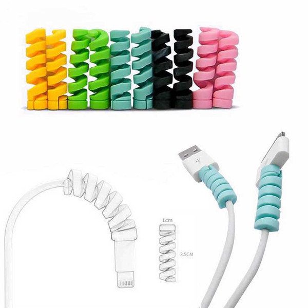 Spiral Cable Protector Data Cable Silicone Winder Protector USB Charging Headphone Cover