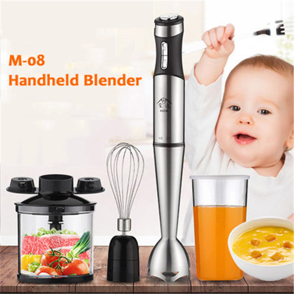 220V Electric Handheld Blender Meat Grinder Food MIxer Processor Multifunctional Household Babycook 8 Gears 400W Hand Agitator