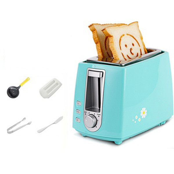 DMWD 6 Gear 220V Home Electric Toaster 2 Slices Bread Oven Automatic Breakfast Maker With Dustproof Lid Egg Mold Bread Clip