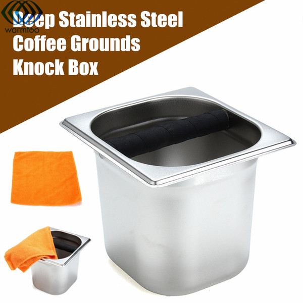 Deep Coffee Residue Knock Box Espresso Stainless Steel Grounds Slag Bucket Holder Coffee Make Tool Waste Bin Recycle Household