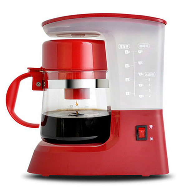 220V 625w 0.6L Red/White Multifunction Cafe American Drip coffee maker Automatic insulation Teapot has filter