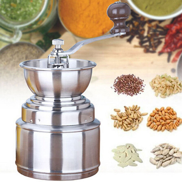 Stainless steel grinding machine hand coffee Burr Mill machine rice sesame coffee beans manual grinders household