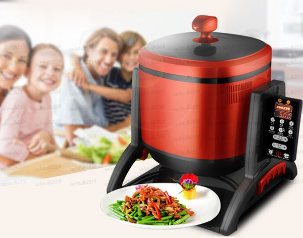 220V Rotatable Multifunctional Electric Cooking Pot Intelligent Automatic Electromagnetic Wok Fry-Stirring Machine EU/AU/UK/US LLFA