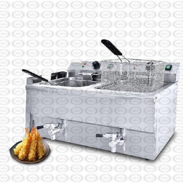 Double tank electric fryer commercial french fries frying machine stainless steel chicken deep fryer machine 11LFE-2