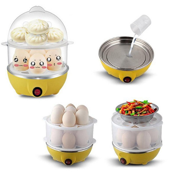 220V/50Hz Multi-functional Double-Layer Electric Eggs Boiler Cooker Steamer Home Kitchen Use Egg Boilers 3 Colors