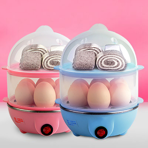 Multi-function Electric Egg Cooker for up to 7 Eggs Double Layer Cooker Boiler Steamer Cooking Tools Kitchen Utensil