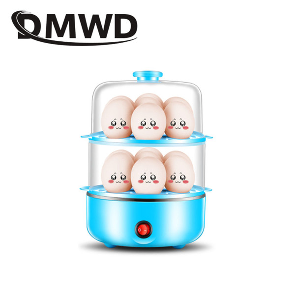 DMWD 14 Eggs boiler Electric Egg Cooker steamer Cooking Pan Multifunction Double Layer Mini boiled omelette Utensils EU US plug