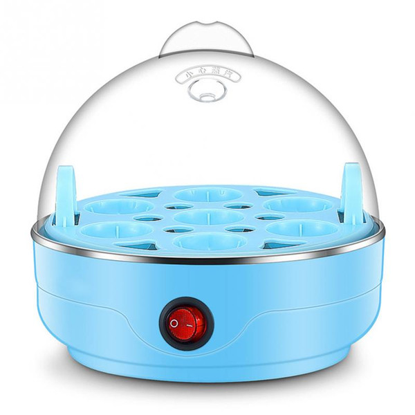 220V 50HZ Multifunctional Electric 7 Egg Boiler Cooker Mini Steamer Poacher Kitchen Cooking Tool US Plug 350W Light Blue DH72