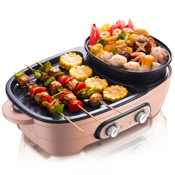 220V 700+800w 1.5L 1500w Two gears control Multi-function electric oven Non-stick coating Electric hot pot Barbecues machine