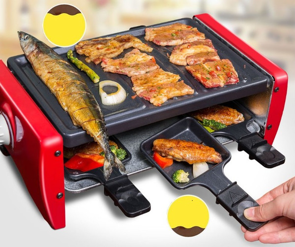 Double-layer electric barbecue oven household non-stick electric grill pan smokeless barbecue machine indoor grill string Teppanyaki 009