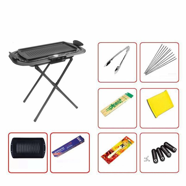 DMWD 2000W Strong Power Charcoal & Electric Barbecue Stove 220V Smokeless BBQ Grill Party Hot Plate For Hiking Garden Picnic