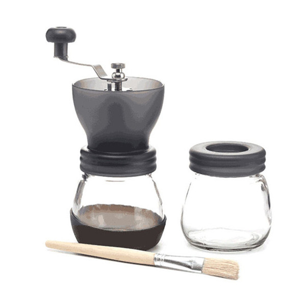 BEIJAMEI Wholesale Portable Multi-purpose Adjustable Manual Coffee Grinder With Glass Jar Ceramic Burr Coffee Grinding Mill