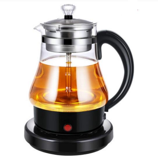 220V 1L 700w Electric kettle Teapot 304 stainless steel filter Thick borosilicate glass Steam boiled water 205x165x255mm