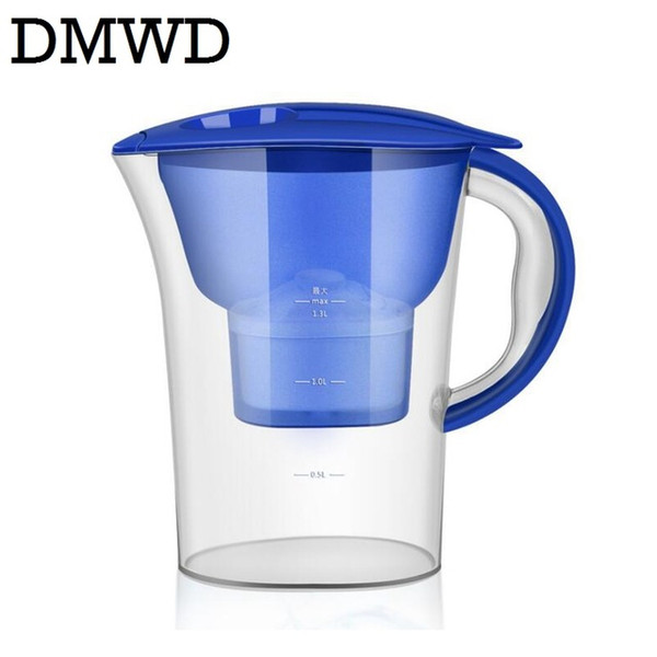 DMWD Household Direct Drink Net Kettle Kitchen Faucet Tap Water Purifier MINI portable Activated carbon Cups Filter Pitcher 2.5L