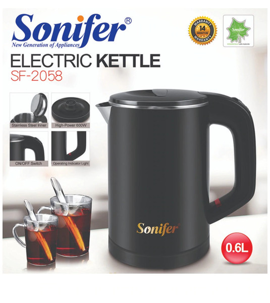 CKV-25 0.6L Mini Electric Kettle teapot 304 Stainless Steel Quietly boil Cordless Portable Travel 600W Water Boiler Sonifer